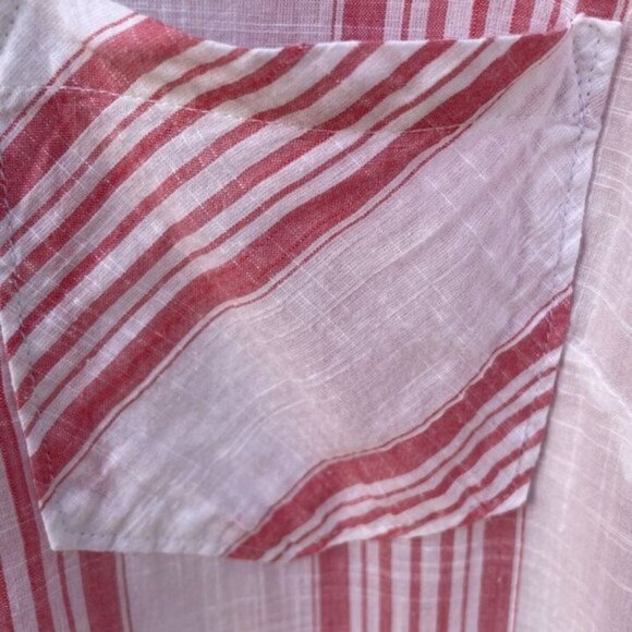 Merona Women’s Breezy Pink & White Stripped V-Neck Long Sleeve Tunic Size XL - Picture 4 of 6